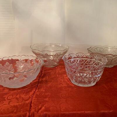 4 Fine crystal punch bowls