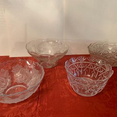 4 Fine crystal punch bowls
