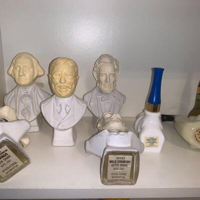 Collectable avon president head jars & pipes