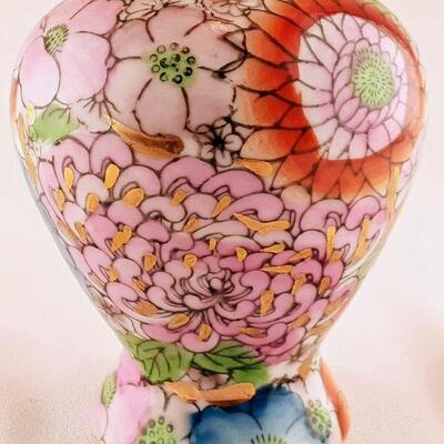 Japanese Hanazume Kutani Lidless Ginger Jar