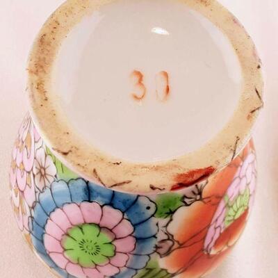 Japanese Hanazume Kutani Lidless Ginger Jar