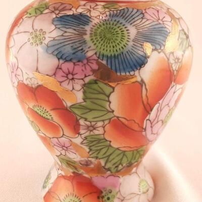 Japanese Hanazume Kutani Lidless Ginger Jar