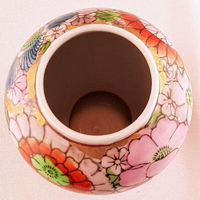 Japanese Hanazume Kutani Lidless Ginger Jar