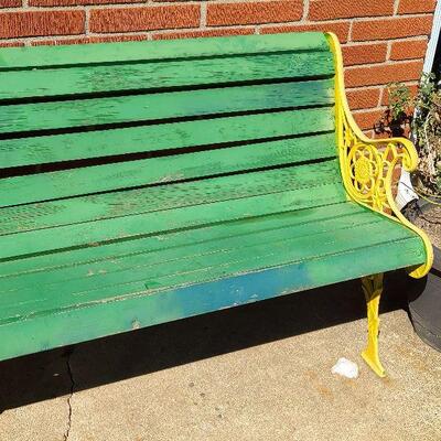 G31: Vintage Cast Iron and Wood Bench