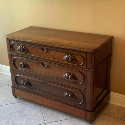 Vintage Chest of Drawers with Carved Cherry Handles