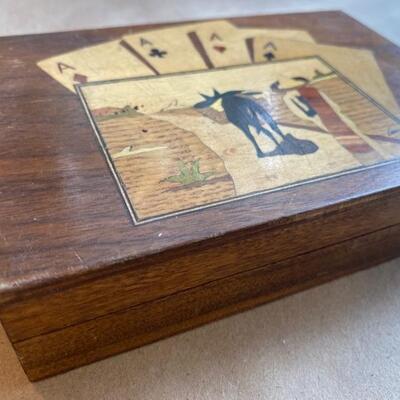 Vintage cedar wood playing  card boxes