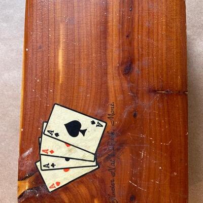 Vintage cedar wood playing  card boxes