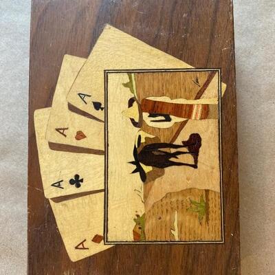 Vintage cedar wood playing  card boxes
