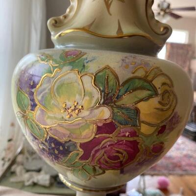 Painted vintage lamp with shade 