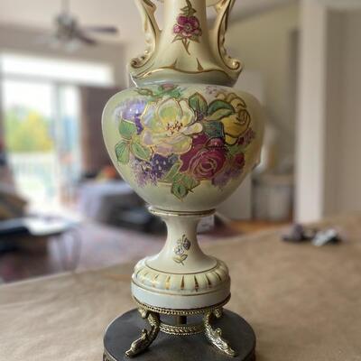 Painted vintage lamp with shade 