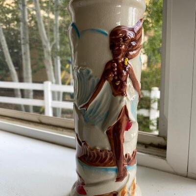 Latitude California Hawaiian tiki vase