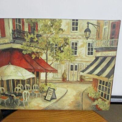 Lot 64 - C Winterle Olson French Cafe Picture Signed 27 1/2 x 21 1/2