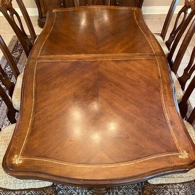 Wood Dining Table with Leaf & 8 Chairs *See Details