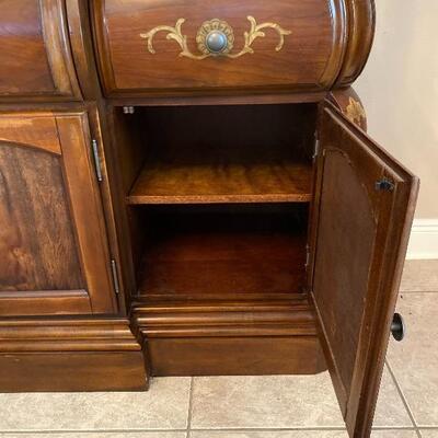 Lighted Wood China Hutch 