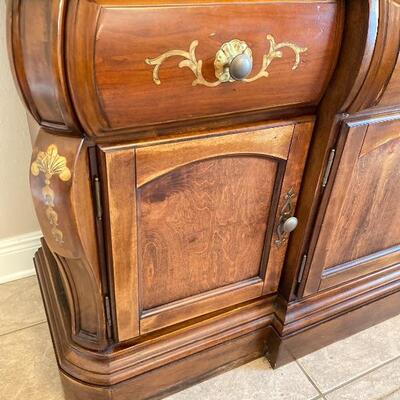 Lighted Wood China Hutch 