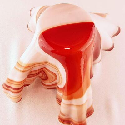 Glass Reds and Orange Swirl Handkerchief Vase