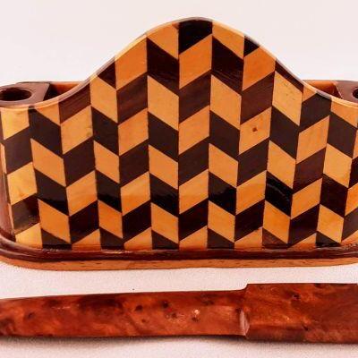 Wooden Business Card Holder and Letter Opener