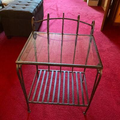 Metal Table with Glass Top