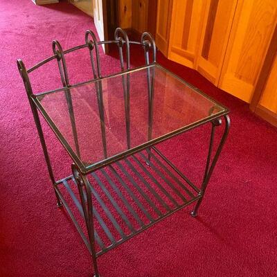 Metal Table with Glass Top