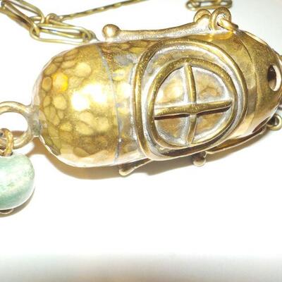 " Religious Ceremony Incense Burner and cross with sterling chain.