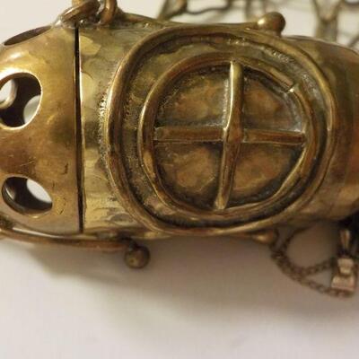 " Religious Ceremony Incense Burner and cross with sterling chain.