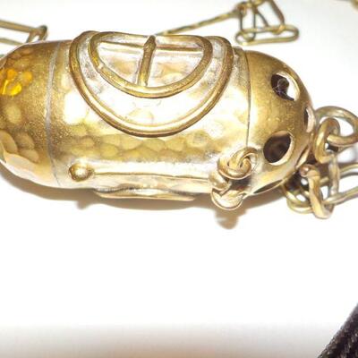" Religious Ceremony Incense Burner and cross with sterling chain.