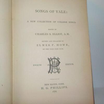 " 1876 Songs of Yale",