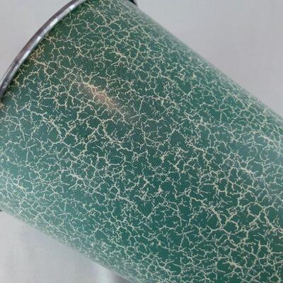 Tall Green Flower Tin