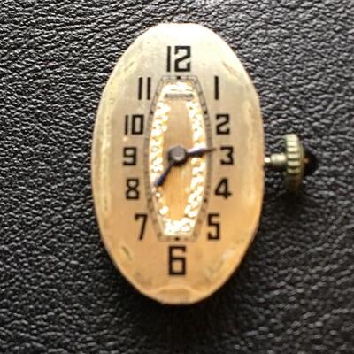 Bulova Art Deco 14k Gold Ladies Watch with Sapphire Stem