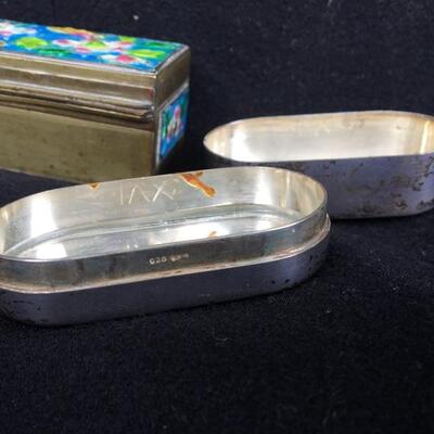 Lot of 3 Vintage Metal Boxes including 55g Sterling Silver