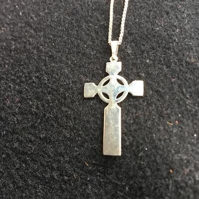 BORU Irish Sterling Celtic Cross and 18â€ Chain