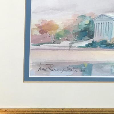 E - 252 Jean Ranney Smith Original Watercolor Paintings â€œJefferson Memorialâ€