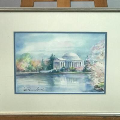 E - 252 Jean Ranney Smith Original Watercolor Paintings “Jefferson Memorial”
