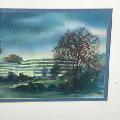 E - 253 Jean Ranney Smith Original Watercolor Painting Architectural Scenery
