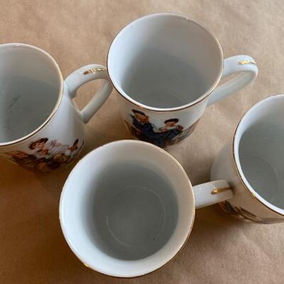 Norman Rockwell mug set of 4 