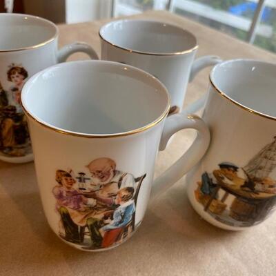 Norman Rockwell mug set of 4 