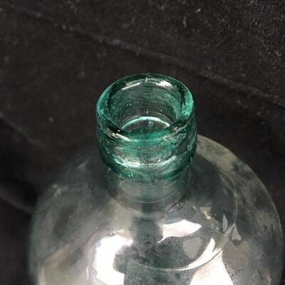 RARE Large Antique Bottle Blown Green Glass 11.5â€