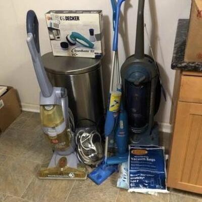 Lot 20 - Household items:  Vacuum, Floor Cleaners, Trash Cans and so much more!