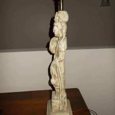 Vintage Asian Woman Lamp from Occupied Japan