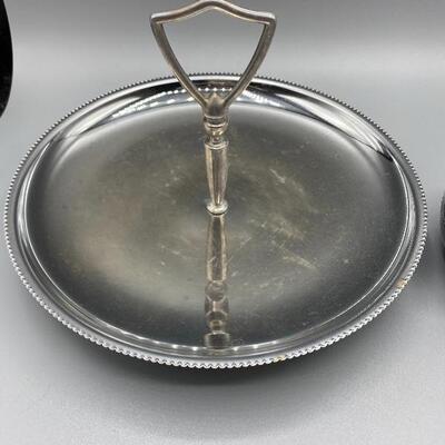 Vintage Silverplate Cream and Sugar Set with Serving Plate
