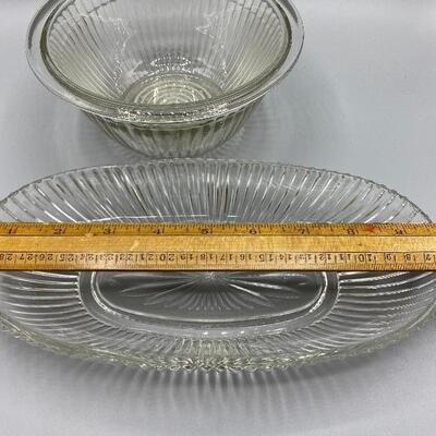 Ribbed Glass Serving Dishes