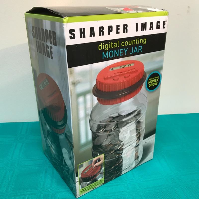 Sharper Image Digital Coin Counter Jar BNIB