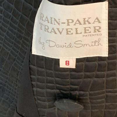 IDT 3 VINTAGE BLACK LIGHTWEIGHT RAIN COAT RAIN-PAKA