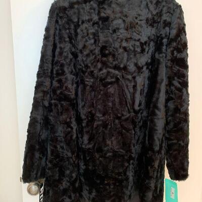 IDT 8   VINTAGE MARIA DIONISIOU OVERSIZE FAUX FUR COAT ROCK GLAM! 