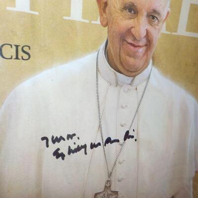 "Pope Francis in Time". "Sign copy".