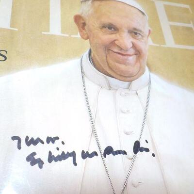 "Pope Francis in Time". "Sign copy".