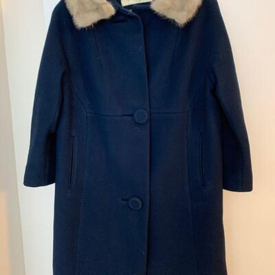 IDT 14  VINTAGE FOYER'S OF CHICAGO WINTER COAT w/MINK COLLAR