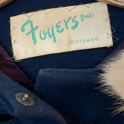 IDT 14  VINTAGE FOYER'S OF CHICAGO WINTER COAT w/MINK COLLAR