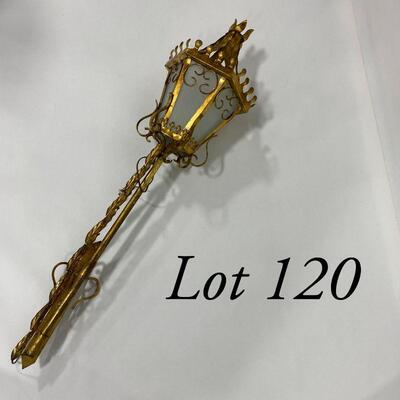 .120. Vintage Wall-Mount Gold Tone Torchier