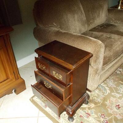 Beautiful Vintage Mahogany Three Drawer Side Table